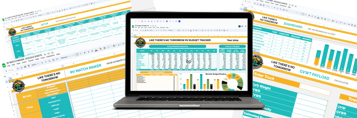 RV budgeting and planning tools including launch timeline spreadsheet and RV matchmaker