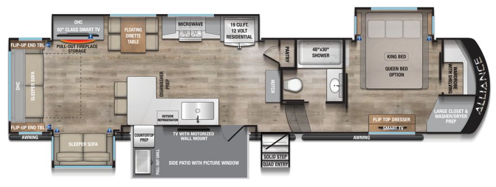 Side Patio Fifth Wheel Floor Plan
