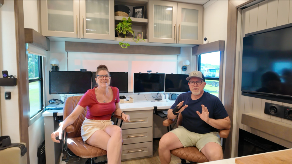 RV office RV desk setup